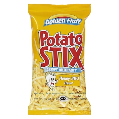 Golden Fluff Potato Stix Honey Bbq Flavor 25 g, $4.00/100g