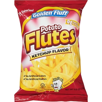 Golden Fluff Potato Flutes Ketchup Flavor 14 g, $7.07/100g