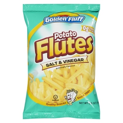 Golden Fluff Potato Flutes Salt & Vinegar 14 g, $7.07/100g