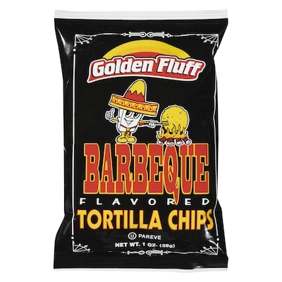 Golden Fluff Tortilla Chips Barbeque Flavored 28 g, $3.54/100g