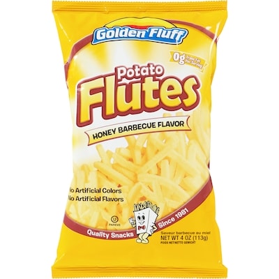 Golden Fluff Potato Flutes Honey Barbecue Flavor 113 g, $5.30/100g