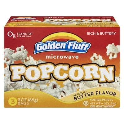 Golden Fluff Microwave Popcorn Artificial Butter Flavor 255 g, $2.16/100g