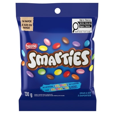 Nestlé Smarties Candy Coated Milk Chocolate Pouch 130 g, $3.84/100g