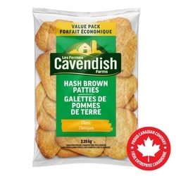 Les Fermes Cavendish Galettes de pommes de terre classique format club 2.25 kg, 0,36 $/100g
