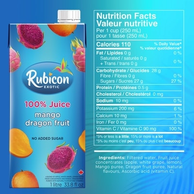 Mélange de jus à 100 % à la mangue et au fruit du dragon