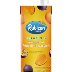 Rubicon Mélange de jus à 100 % à la mangue et au fruit de la passion 1 l, 0,35 $/100ml