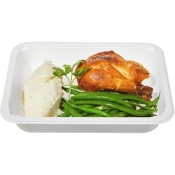 null Quart de poulet (viande brune) avec purée de pommes de terre et haricots verts 374 g, 1,87 $/100g