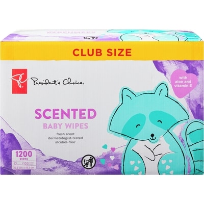 President's Choice Fresh Scent Baby Wipes Club Size 1200 Pack 1200 ea, $0.02/1ea