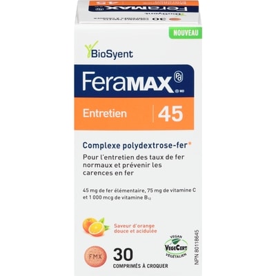 FeraMAX Pd entretien 45 saveur d'orange douce et acidulée 30 ea, 1,07 $/1ch