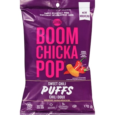 Angie's Boomchickapop Baked Corn Snack Sweet Chili Puffs 170 g, $3.23/100g
