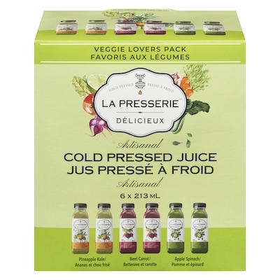 La Presserie Cold Pressed Juice Veggie Lovers Pack 213 ml, $12.20/100ml