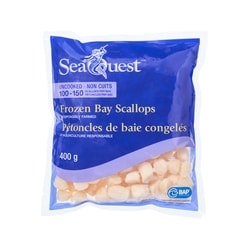 Seaquest Frozen Bay Scallops 400 g, $2.00/100g