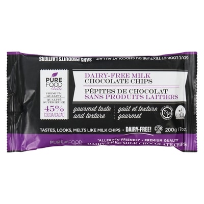 Pure Food Dairy-Free Milk Chocolate Chips 198 g, $5.80/100g