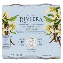 Riviera Petit Pot Goat Yogurt, Vanilla - 4x120.0 g | Loblaws