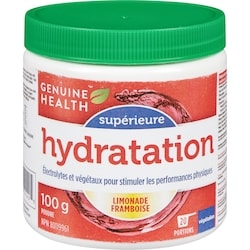 Genuine Health Hydratation supérieure poudre limonade framboise 100 g, 33,99 $/100g
