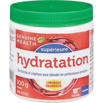 Genuine Health Hydratation supérieure poudre limonade framboise 100 g, 32,99 $/100g