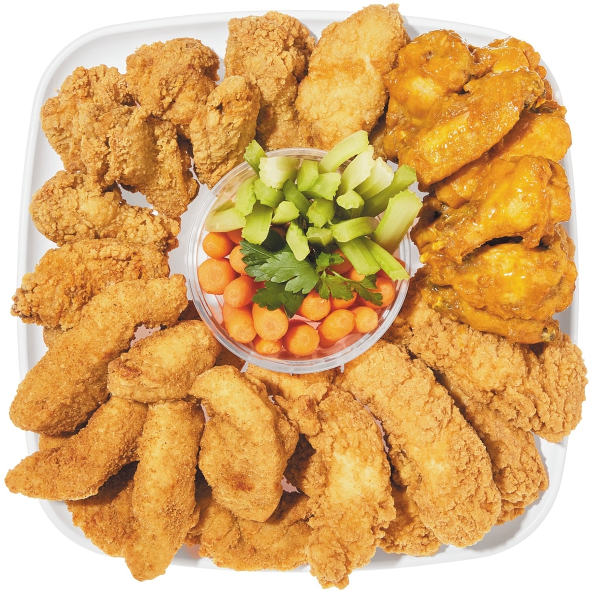 null 24hr Notice Required - Wings & Strips Sampler Platter 1980 g, $2.27/100g