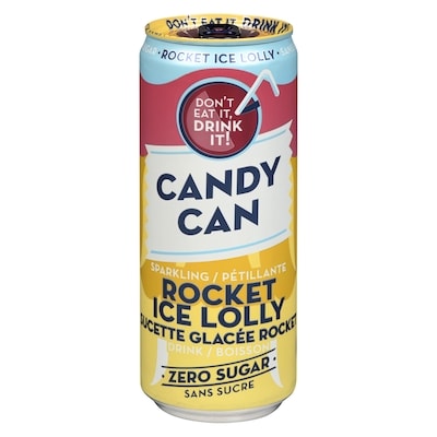Candy Can Sparkling Drink, Rocket Ice Lolly, Zero Sugar 330 ml, $1.00/100ml