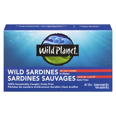 Wild Planet Sardines sauvages dans l'eau sans sel ajouté 125 g, 3,59 $/100g