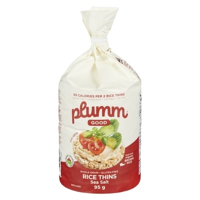 Plum M Good Rice Cakes Gluten Free Rice Thins Sea Salt 95 g, $4.73/100g