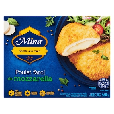 Mina Poulet halal farci au fromage mozzarella 568 g, 2,64 $/100g