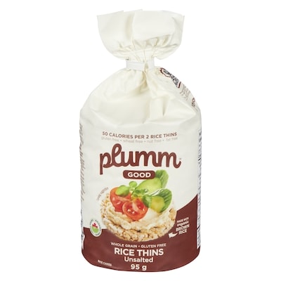 Plum M Good Rice Cakes Gluten Free Rice Thins Unsalted 95 g, $4.73/100g