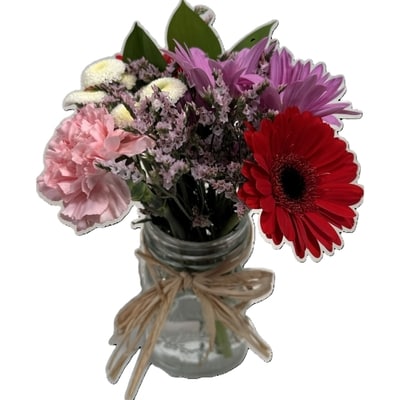 null Composition florale dans un bocal Mason 1 ea, 35,00 $/1ch