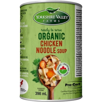 Yorkshire Valley Farms Organic Chicken Noodle Soup, Ready to Serve 398 ml, $1.19/100ml