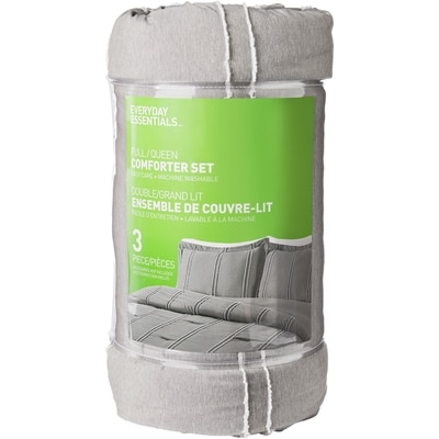 Everyday Essentials Full/Queen Reversible Comforter 3 Piece Set - Grey 1 ea, $60.00/1ea