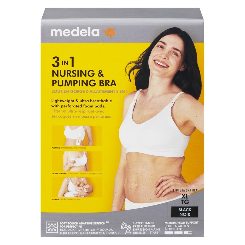 3 in 1 Nursing & Pumping Bra XL, Black 