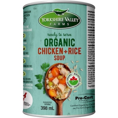 Yorkshire Valley Farms Organic Chicken and Rice Soup, Ready to Serve 398 ml, $1.19/100ml