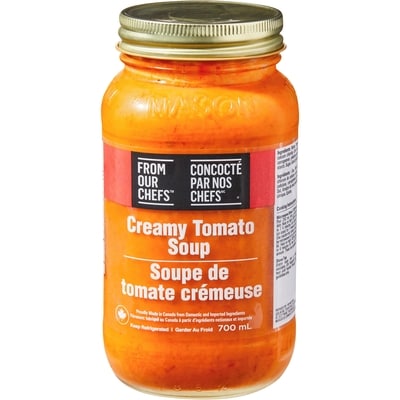 Concocté par nos chefs Soupe crémeuse aux tomates 700 ml, 1,29 $/100ml