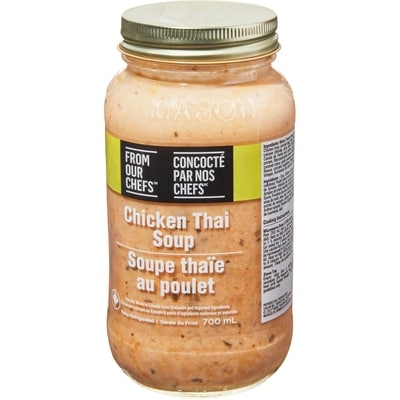 Concocté par nos chefs Soupe thaïlandaise au poulet 700 ml, 1,29 $/100ml