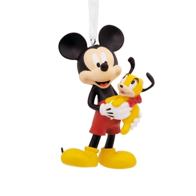 Hallmark Ornament, Resin Figural Mickey Holding Puppy 1 ea, $13.00/1ea