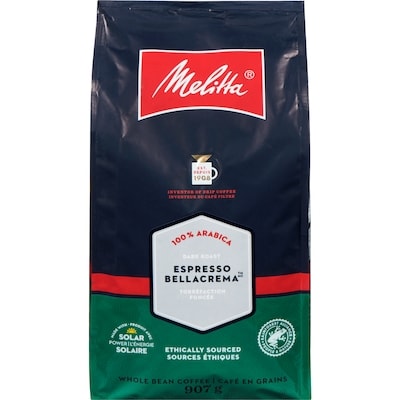 Melitta Café en grains espresso bellacrema torréfaction foncée 907 g, 3,86 $/100g
