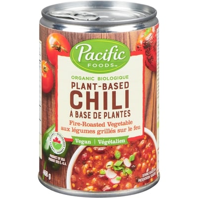 Pacific Chili à base de plantes biologique aux légumes grillés sur le feu 468 g, 1,22 $/100g