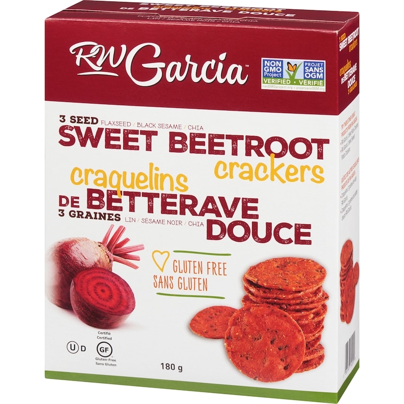 Sweet Beetroot Crackers 3 Seed Flaxseed Black Sesame Chia