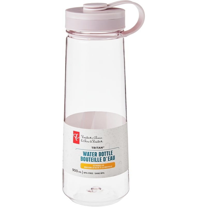 Tethered Lid Tritan Water Bottle - Mauve