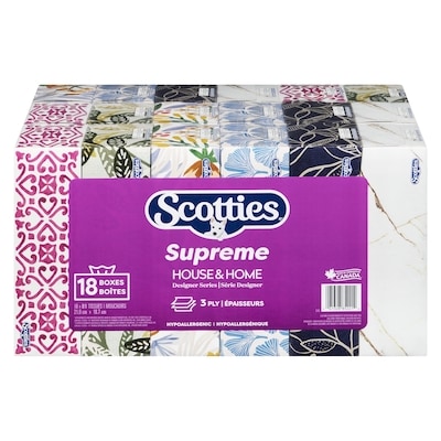 Scotties Supreme White Tissues 3 Ply 18 ea, $1.50/1ea