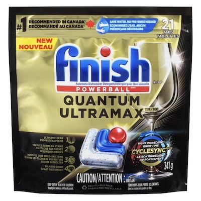 Finish Powerball Quantum Ultramax Automatic Dishwasher Detergent 21 ea, $0.62/1ea