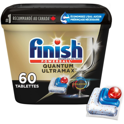 Finish Powerball quantum ultramax détergent pour lave-vaisselle 60 ea, 0,44 $/1ch