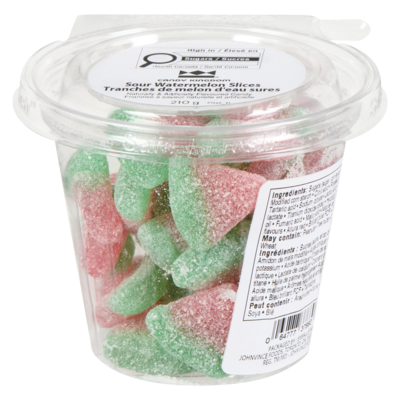Johnvince Foods Naturally & Artificially Flavoured Candy Sour Watermelon Slices 210 g, $1.43/100g