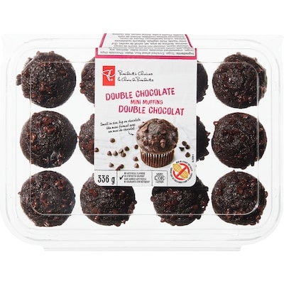 President's Choice Double Chocolate Mini Muffins 336 g, $1.93/100g