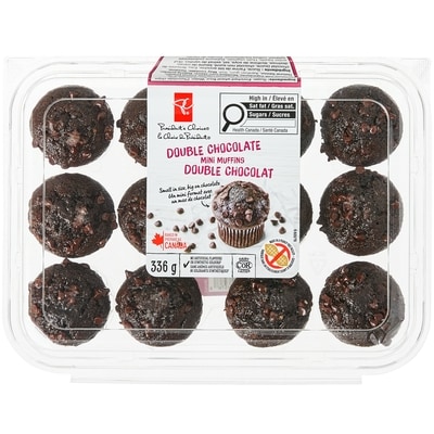 President's Choice Double Chocolate Mini Muffins 336 g, $1.49/100g