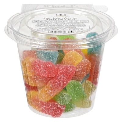 Johnvince Foods Naturally & Artificially Flavoured Candy Sour Neon Worms 225 g, $1.33/100g