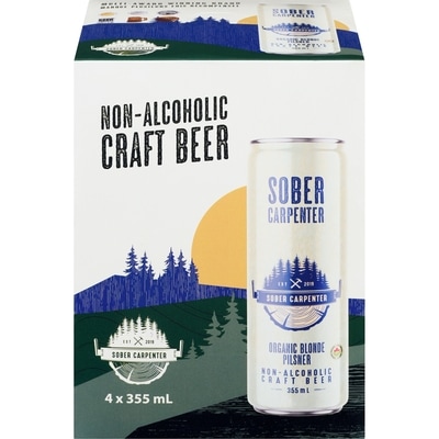 Sober Carpenter Non-Alcoholic Craft Beer Organic Blonde Pilsner 4x355.0 ml, $0.63/100ml