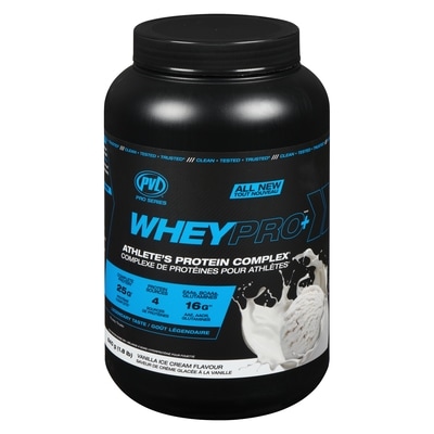 PVL Essentials Whey Pro+ High Protein Shake Mix Vanilla Ice Cream Flavour 840 g, $5.12/100g