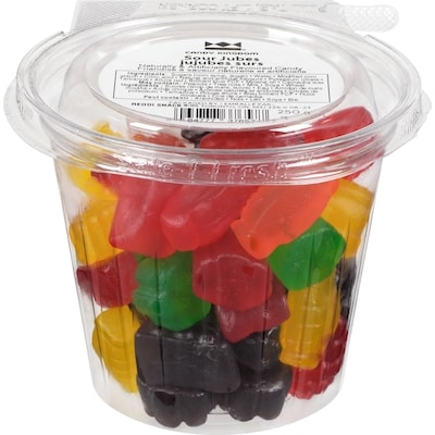 Johnvince Foods Friandise à saveur naturelle et artificielle jujubes surs 250 g, 1,20 $/100g
