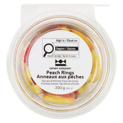 Naturally & Artificially Flavoured Candy Peach Rings