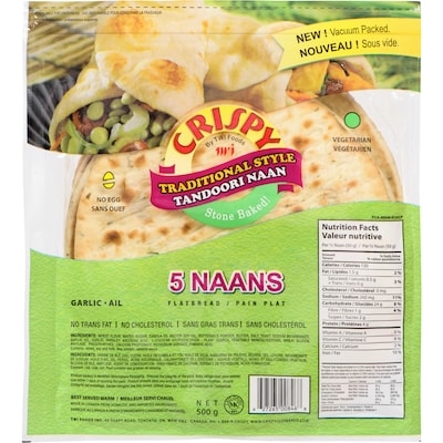 Crispy Tandoori Naan Garlic 500 g, $0.46/100g